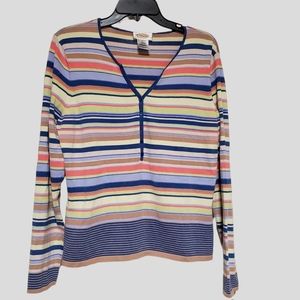 Talbots multi striped pullover sweater size large